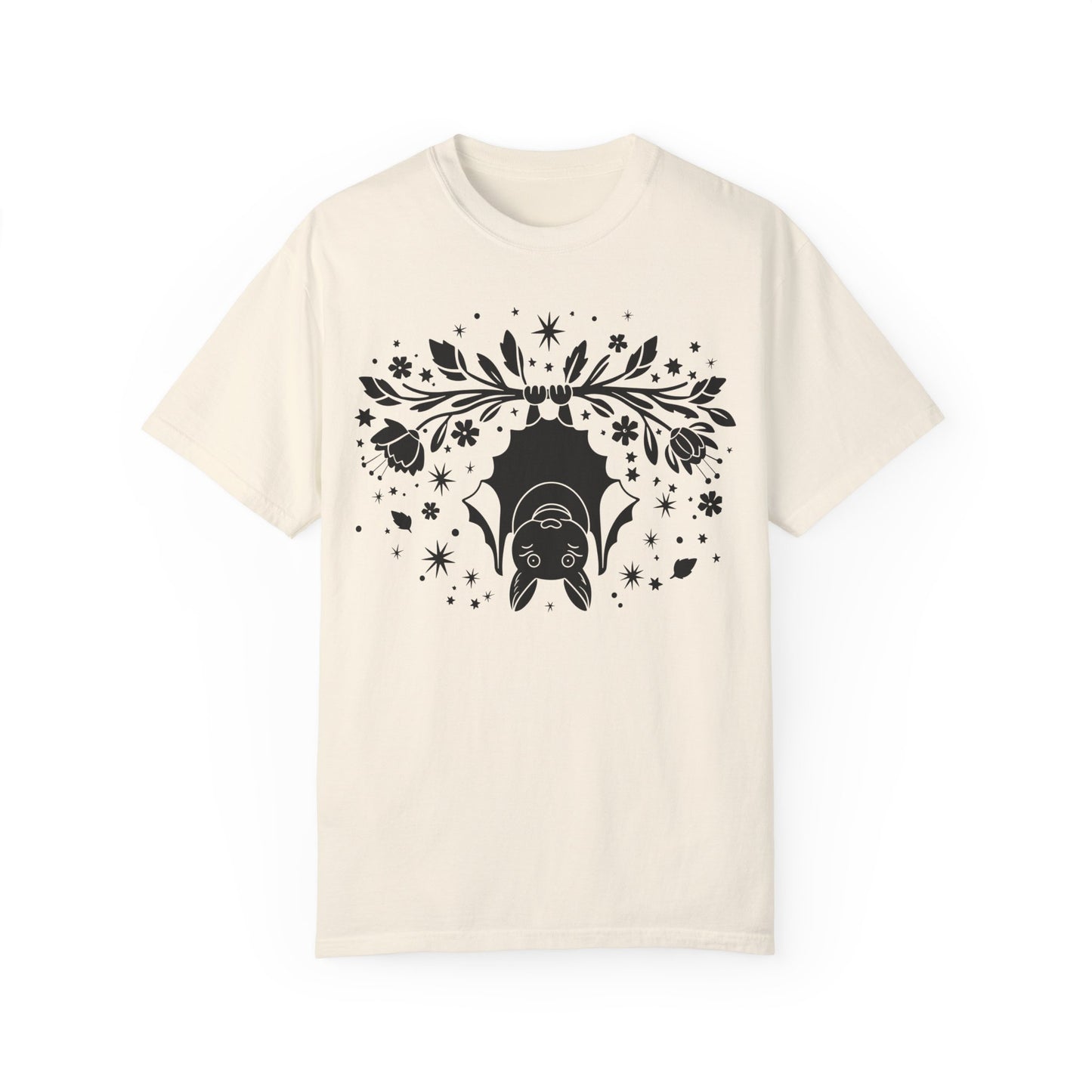 Floral Bats Halloween Shirt Ivory