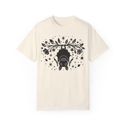 Floral Bats Halloween Shirt Ivory