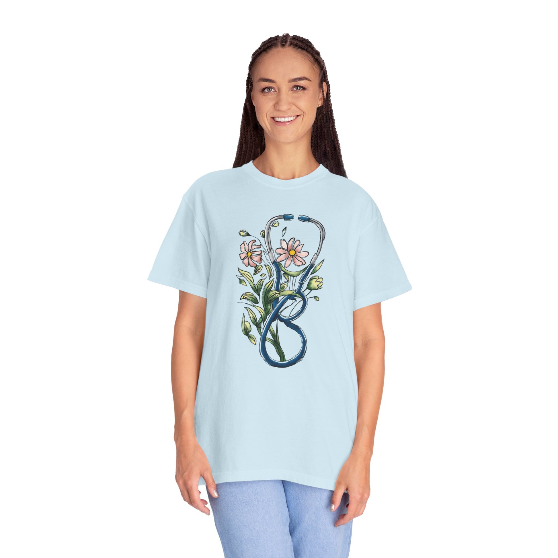 Floral Registered Nurse Shirt - Stylish Healthcare Apparel