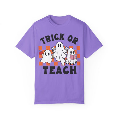 Comfort Colors Teacher Halloween Trick or Teach Shirt Violet