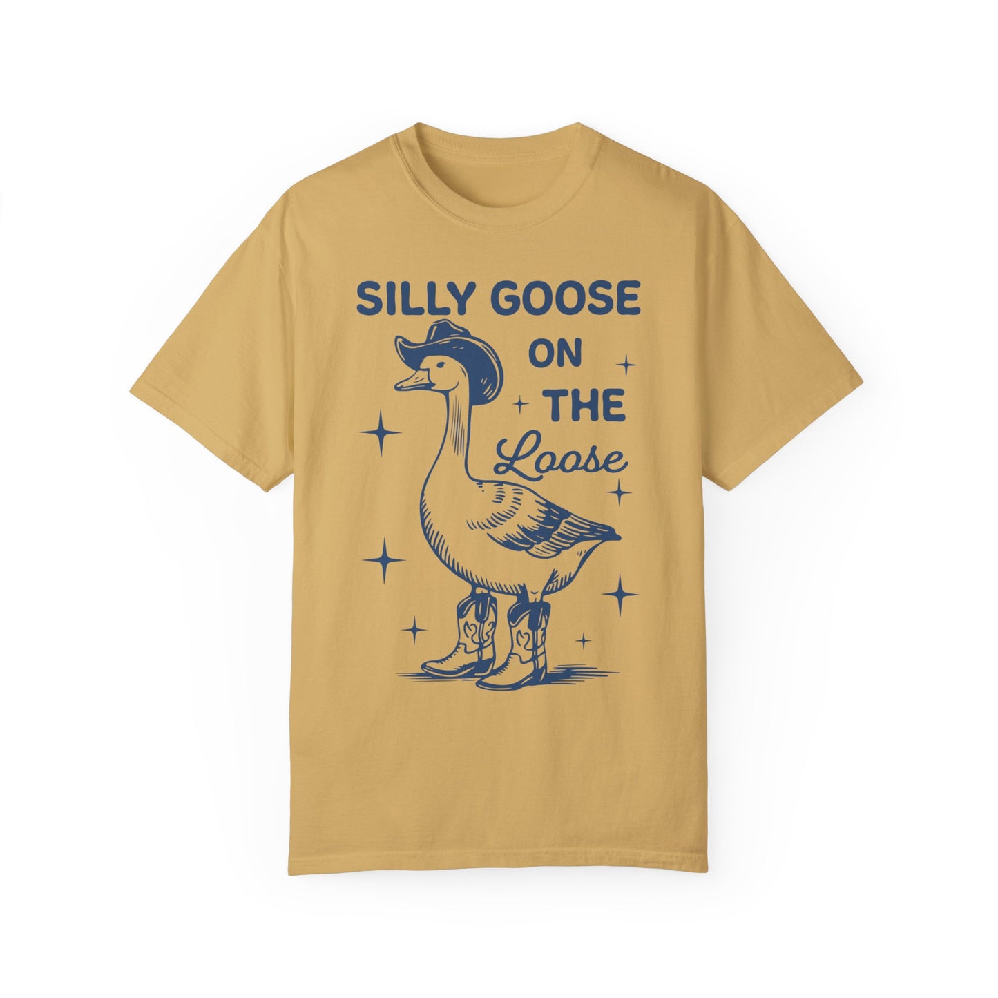 Comfort Colors Silly Goose Shirt - Silly Goose On The Loose Mustard