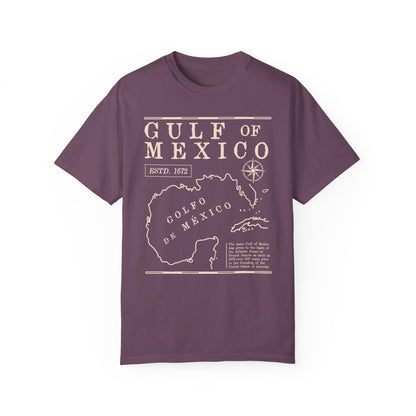Gulf of Mexico Vintage Map Comfort Colors Graphic T-Shirt - Nautical Adventure Tee