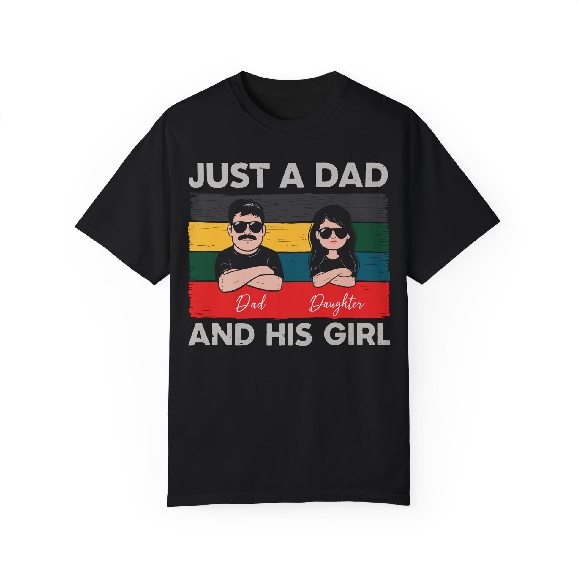 Vintage Fathers Day Just A Dad And His Girl Shirt | Father Daughter Gift Black