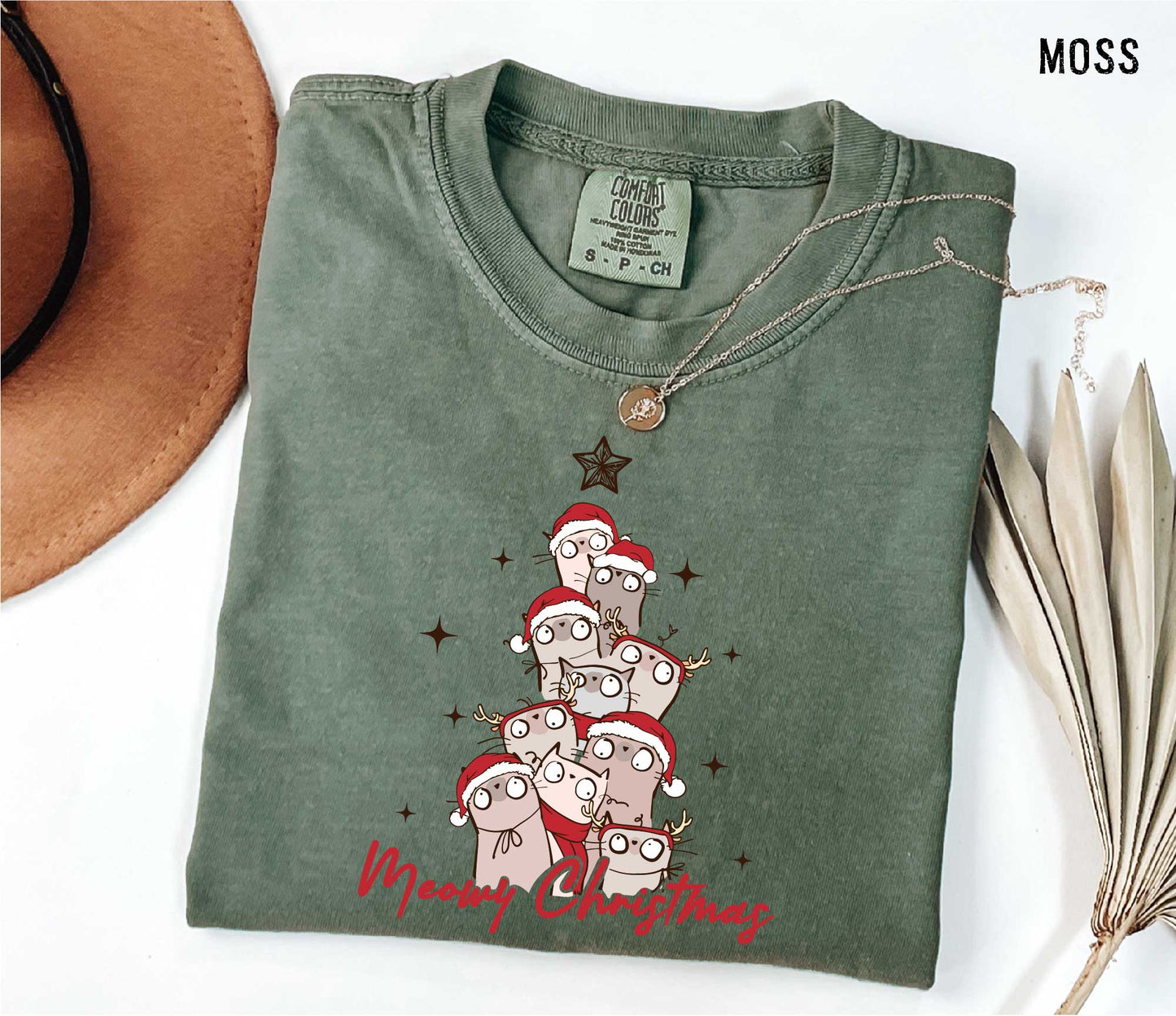 Meowy Christmas Cat T-shirt