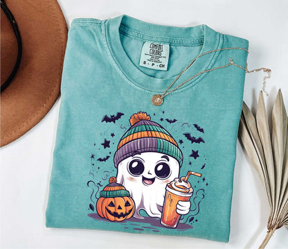 Halloween Ghost Comfort Colors Shirt, Cute Ghost Shirt