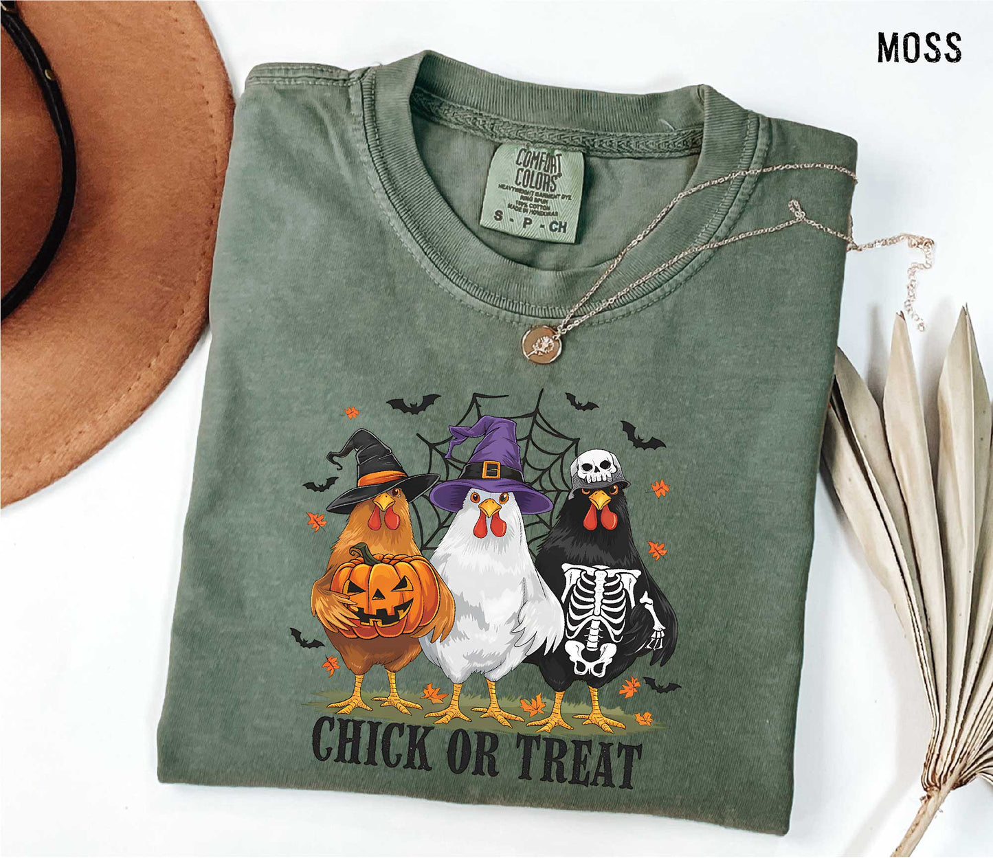 Chick or Treat Halloween Comfort Colors T-shirt - Cute Chicken Costume Graphic Tee