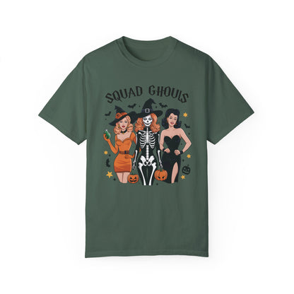 Squad Ghouls Shirt Retro Halloween Comfort Color Tee Blue Spruce