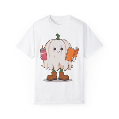 Ghost Reading Books Shirt - Bookish Halloween Shirt White