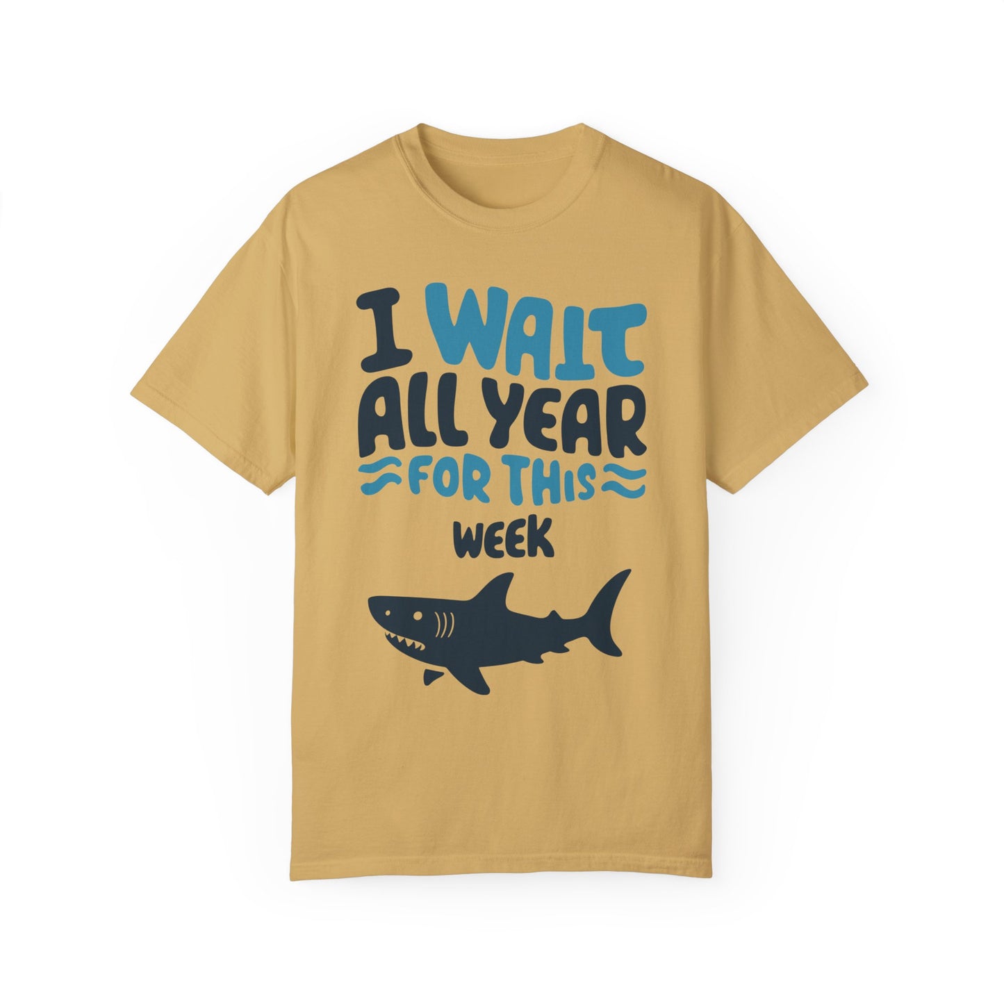 I Wait All Year For This Week Funny Shark T shirt Mustard