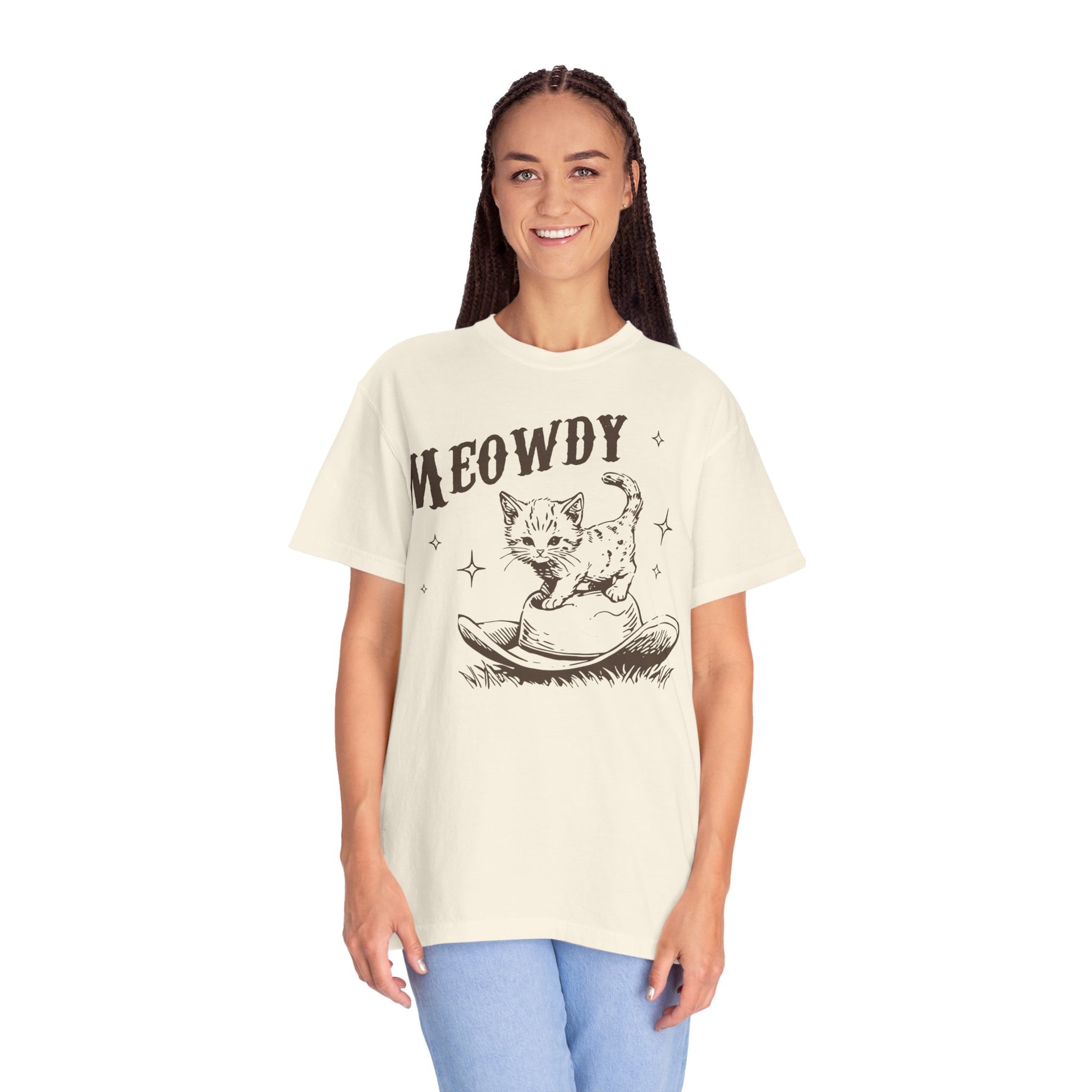 Meowdy Cute Kitten Cat Country Western Vintage T-Shirt, Retro 90s Cowgirl Rodeo Life Shirt