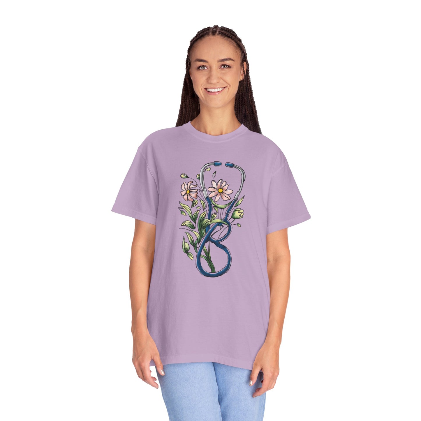 Floral Registered Nurse Shirt - Stylish Healthcare Apparel