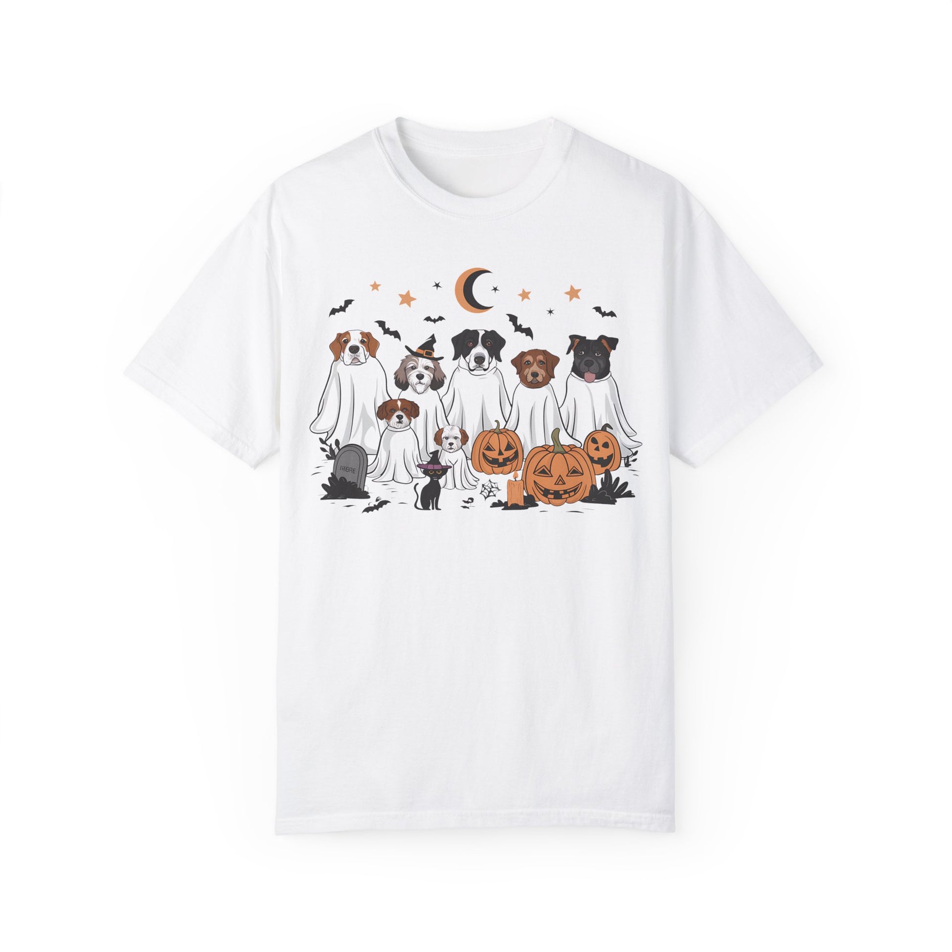 Halloween Ghost Dogs Tee White