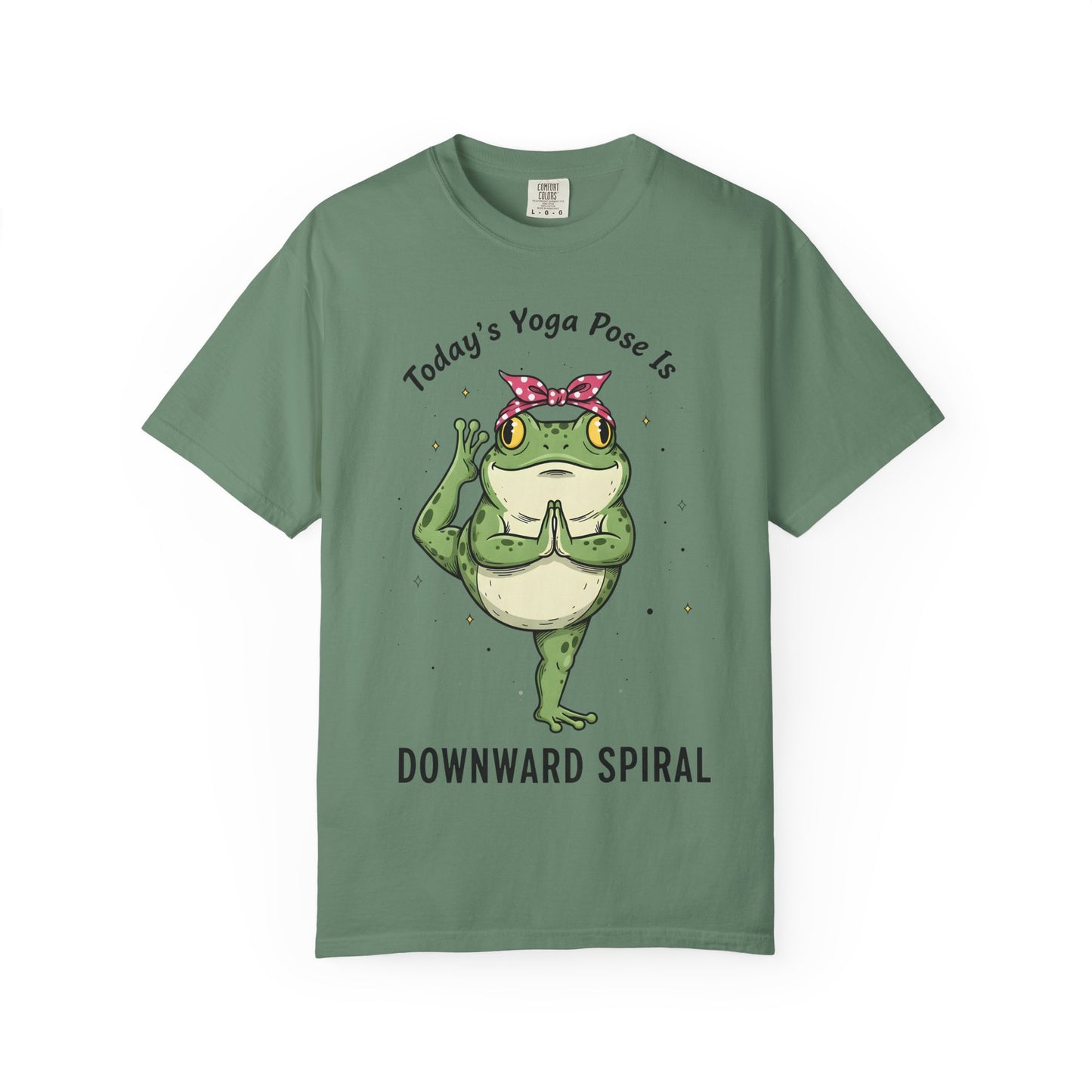 Today's Yoga Pose Is Downward Spiral Frog T-Shirt - Mental Health Humor - Unisex Comfort Colors T-shirt