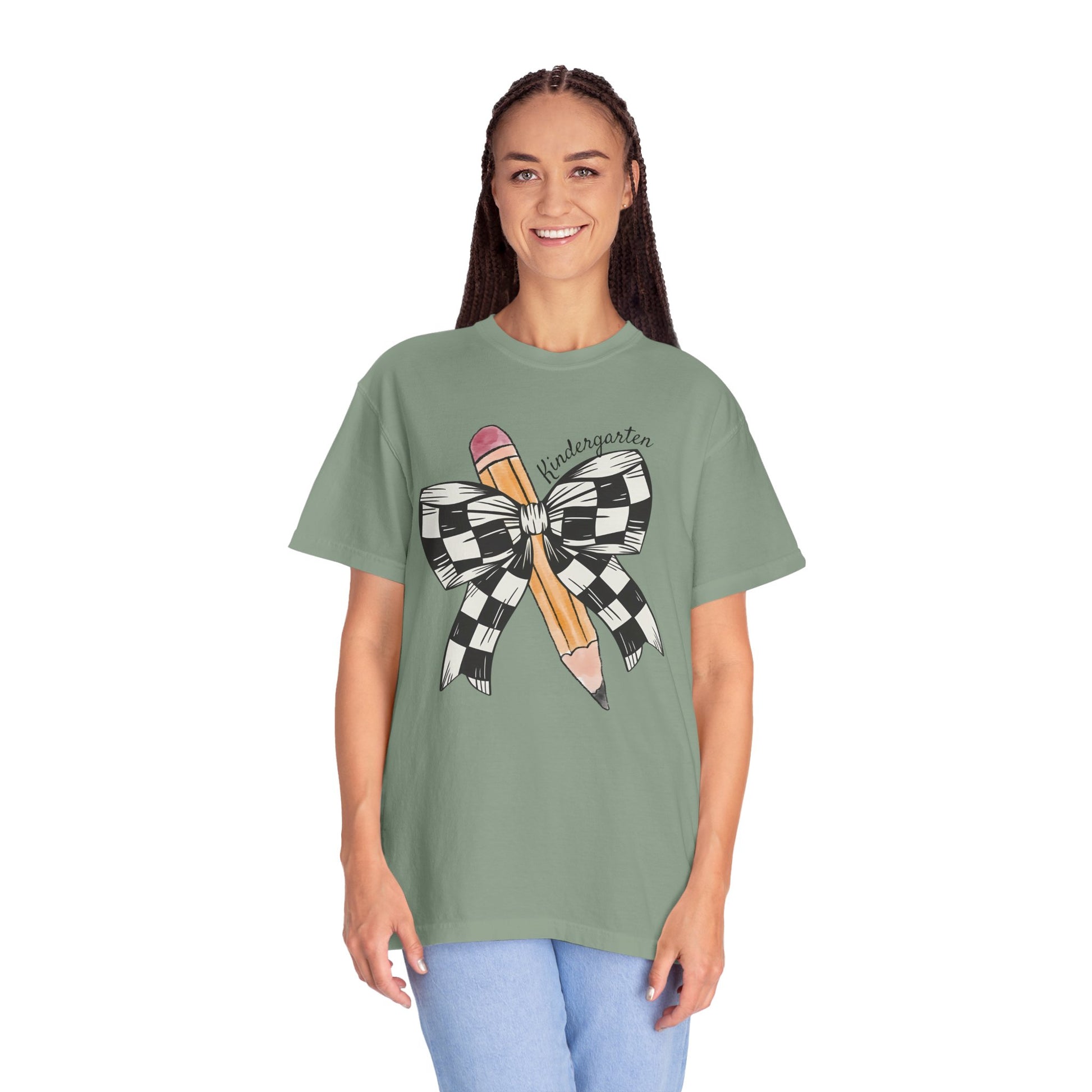 Comfort Colors Retro Coquette Pencil Kindergarten Teacher Shirt