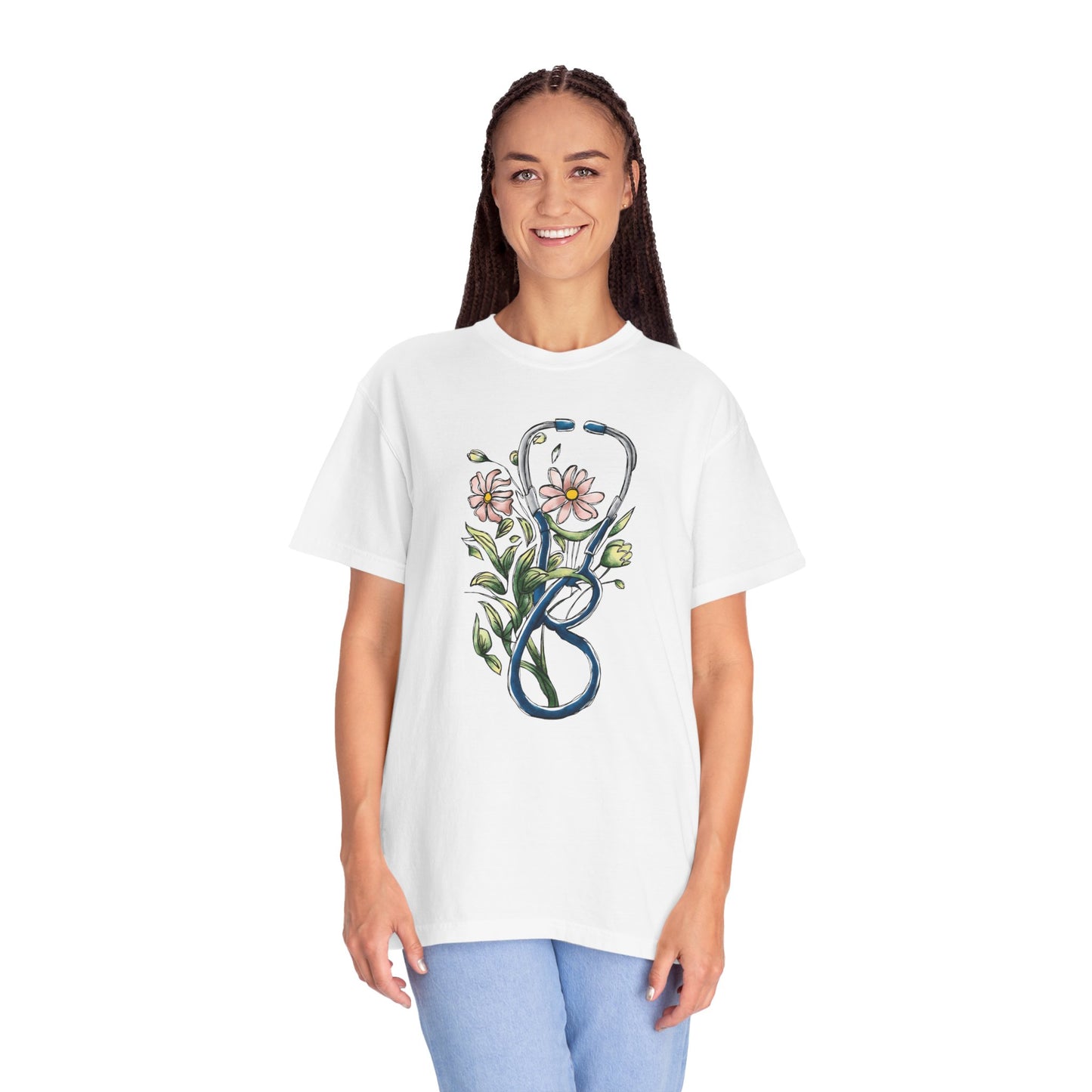 Floral Registered Nurse Shirt - Stylish Healthcare Apparel