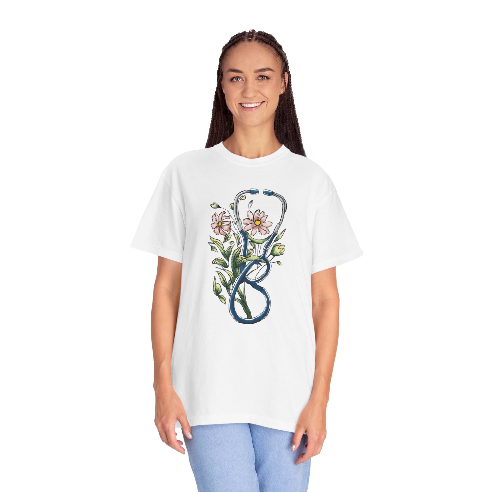 Floral Registered Nurse Shirt - Stylish Healthcare Apparel