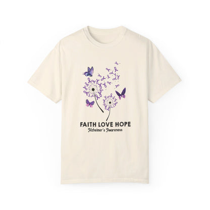 Alzheimer's Awareness Faith Hope Love T-Shirt Ivory