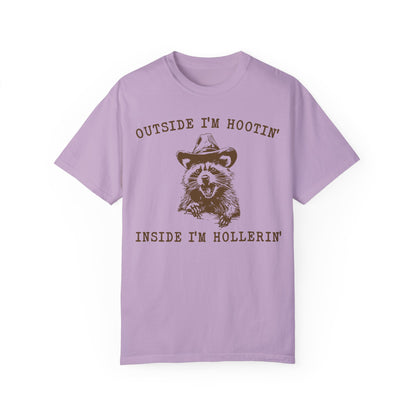 Outside I'm Hootin But Inside I Be Hollerin T-Shirt, Funny Meme Shirt Orchid