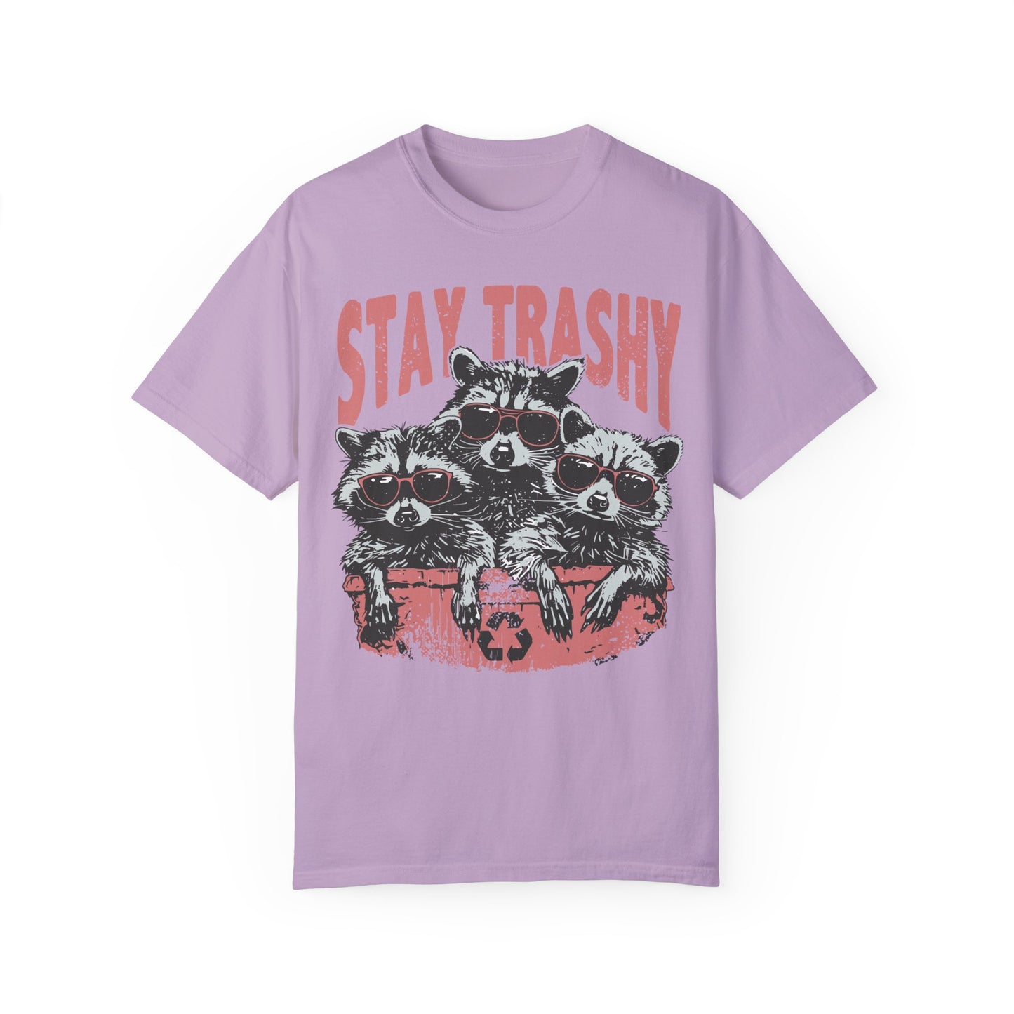 Stay Trashy T-shirt - Funny Raccoons Squad Shirt Orchid