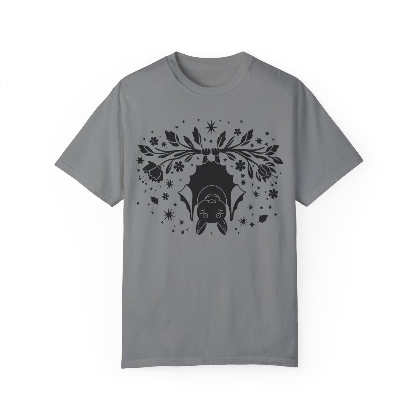 Floral Bats Halloween Shirt Grey