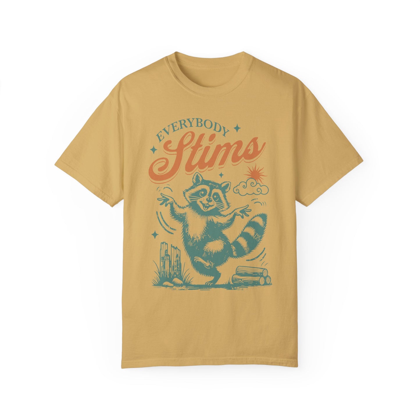 Everybody stims shirt - Neurodiversity Mustard