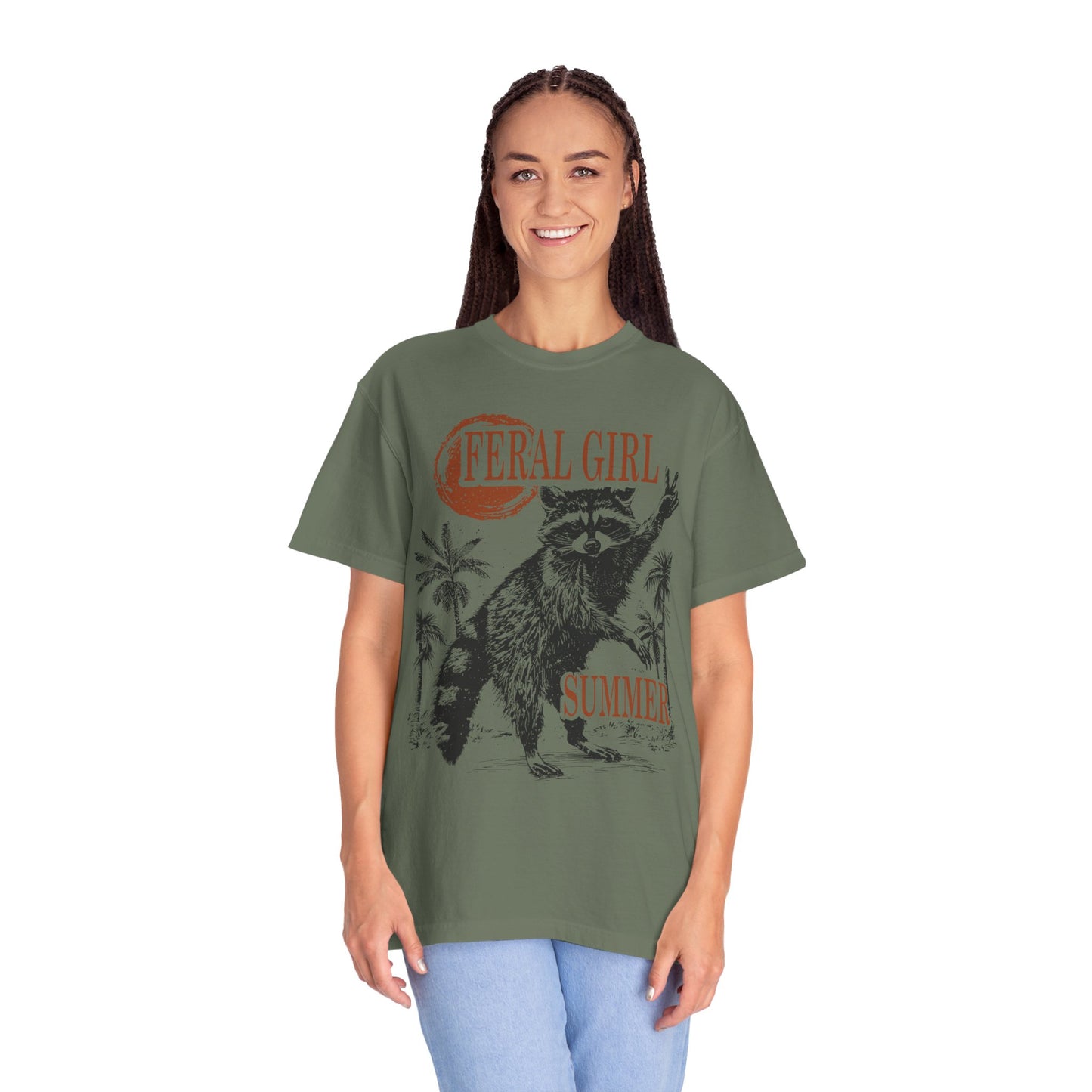 Feral Girl Summer Raccoon Shirt