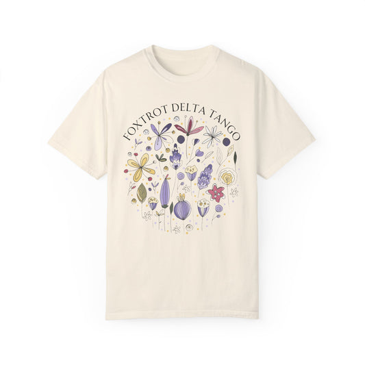 Foxtrot Delta Tango Comfort Colors Protest Shirt - Subtle Anti-Trump Floral Tee