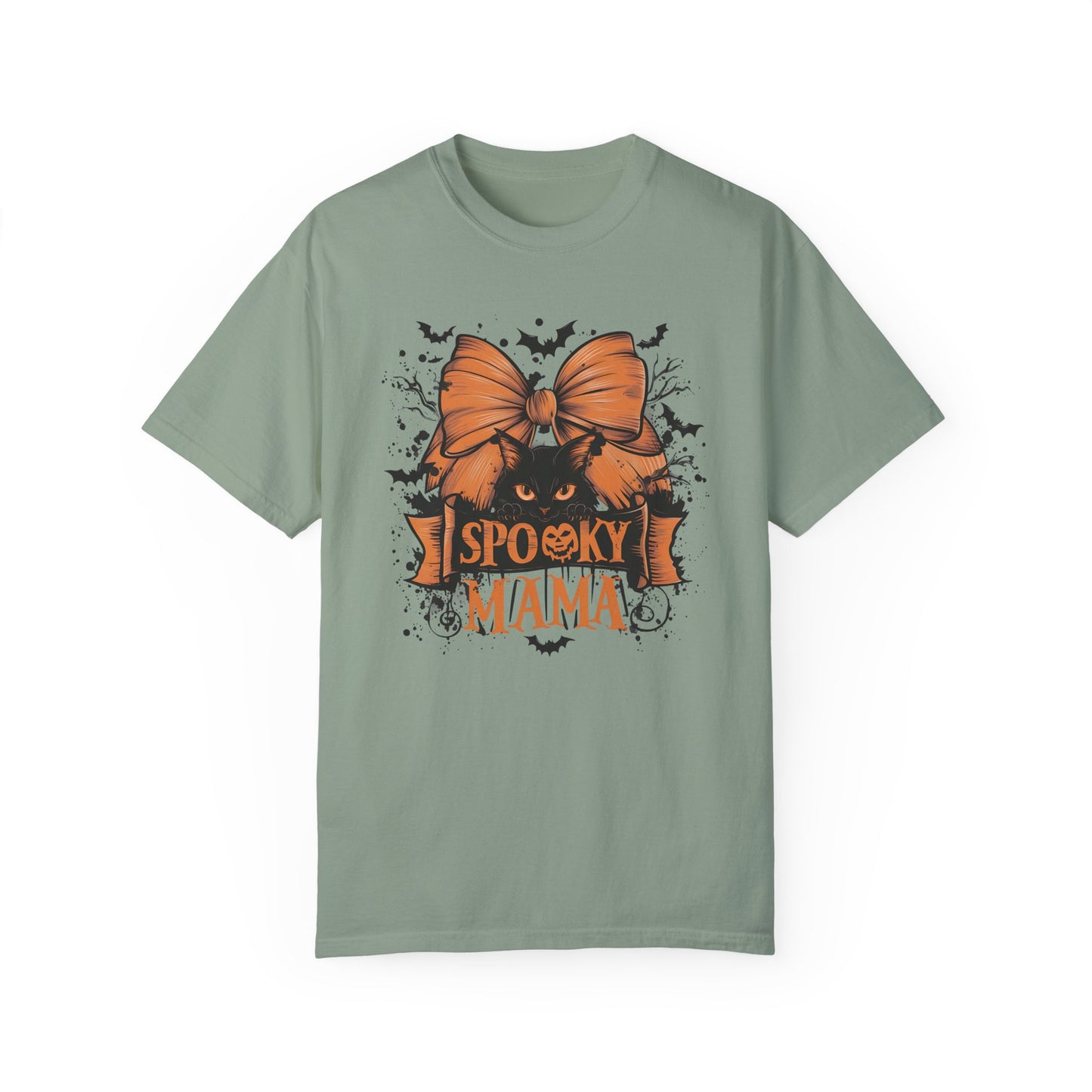 Retro Halloween Spooky Mama Gothic Bow Shirt Bay