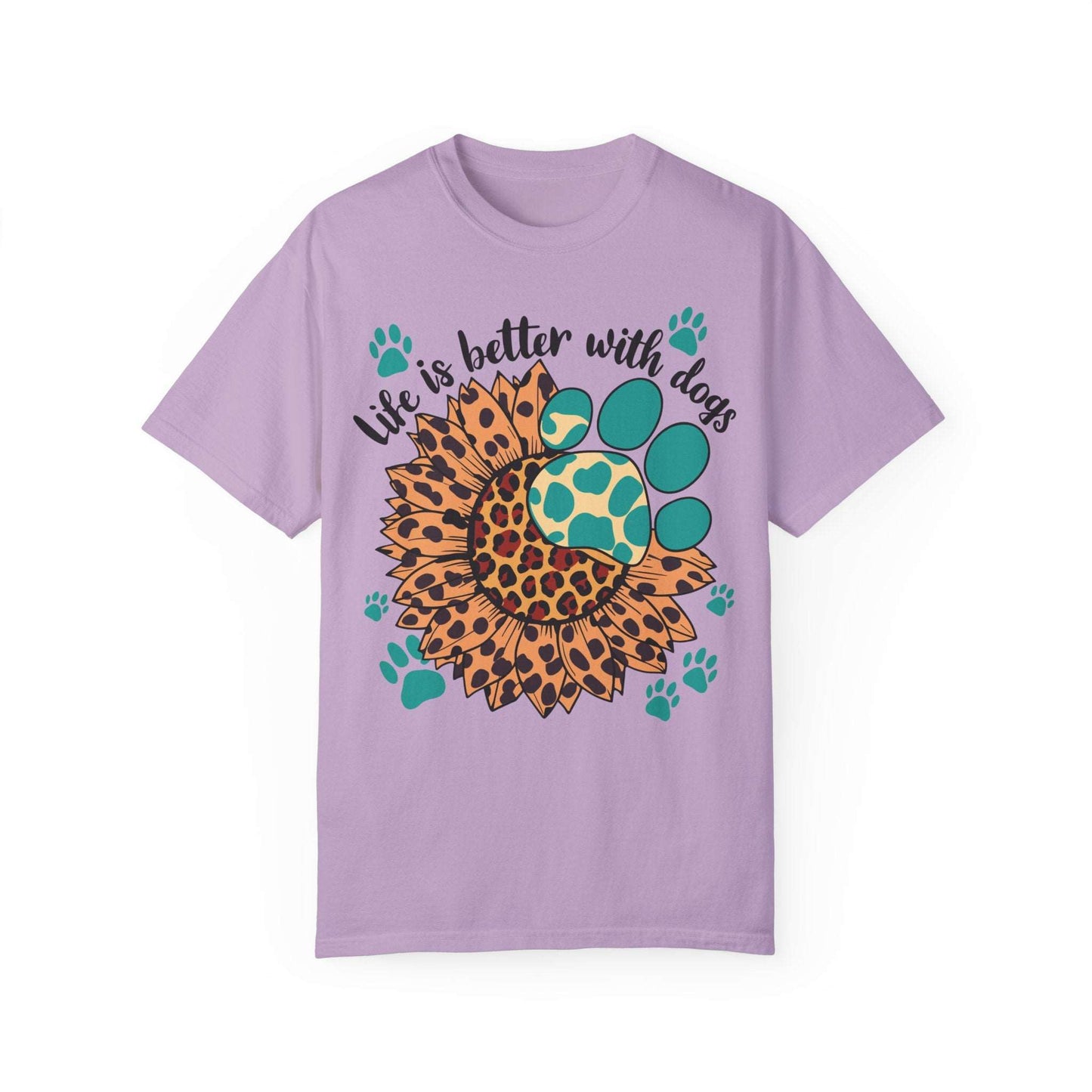 Celebrate National Dog Day with Our 'Life Is Better With Dogs' Shirt Orchid