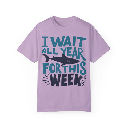 I Wait All Year For This Week Funny Shark Shirt Orchid