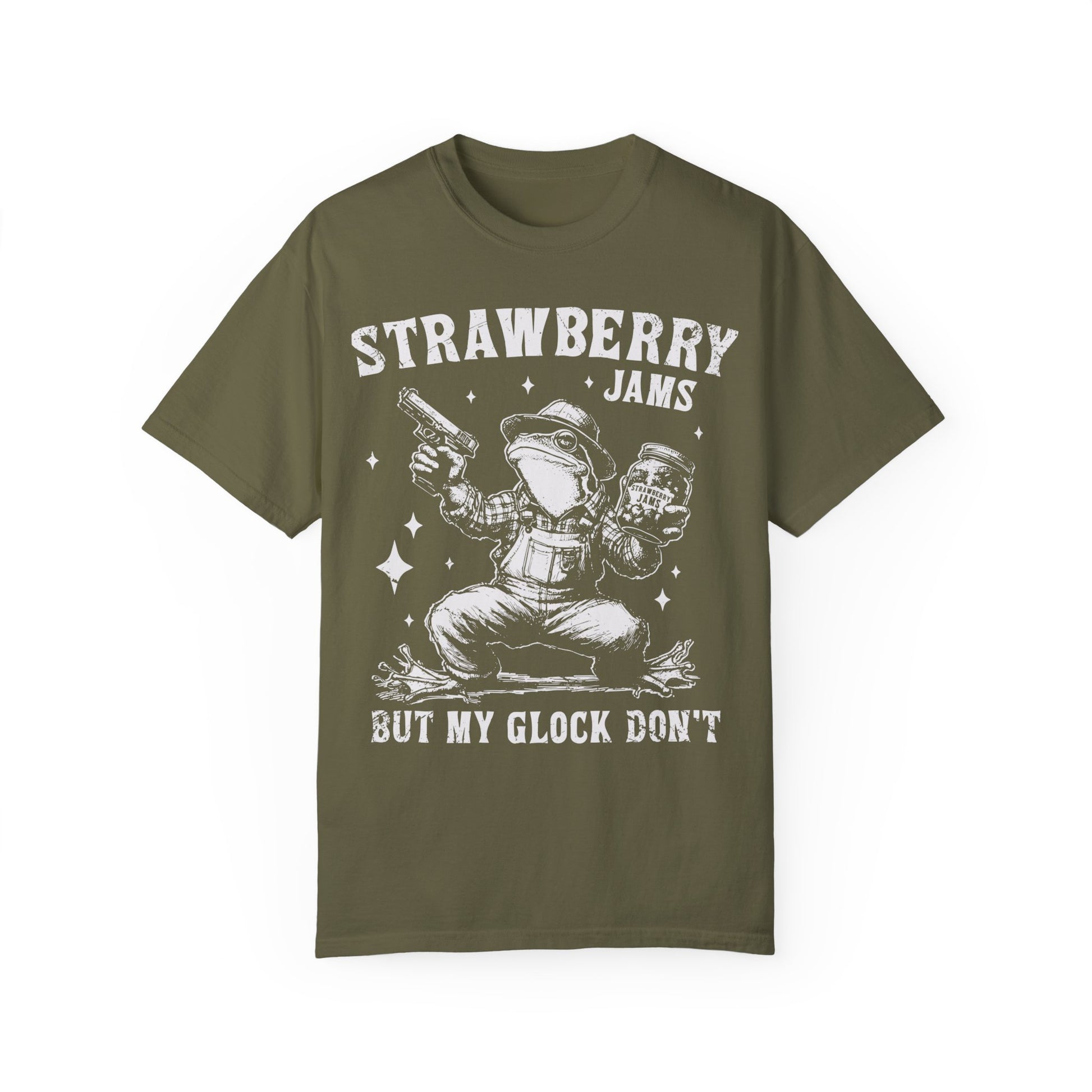 Strawberry Jams But My Glock Don't T-Shirt Sage