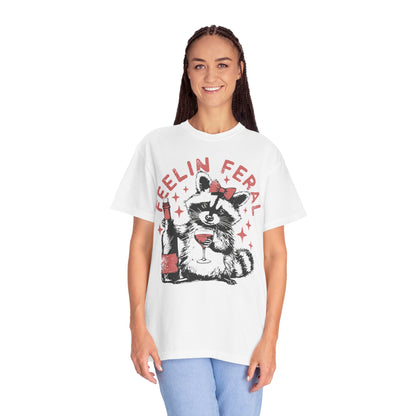 Feelin Feral Raccoon Shirt - Funny Meme Raccoon