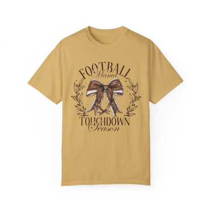 Comfort Colors Cute Football Mama Shirt - Gift For Football Mom Mustard