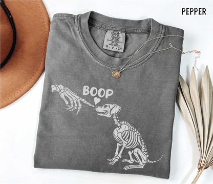 Dog Boop Halloween Comfort Colors Shirt, Dog Skeleton