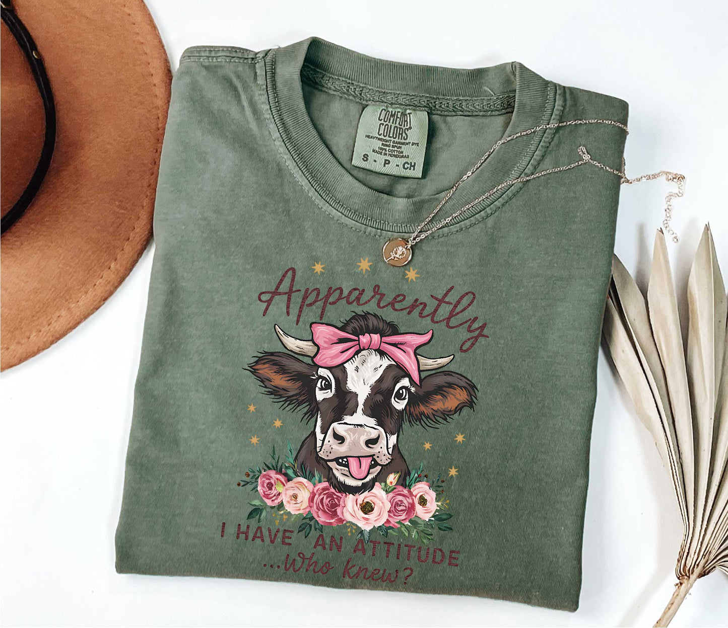 Apparently I Have An Attitude Shirt, Funny Cow Tshirt