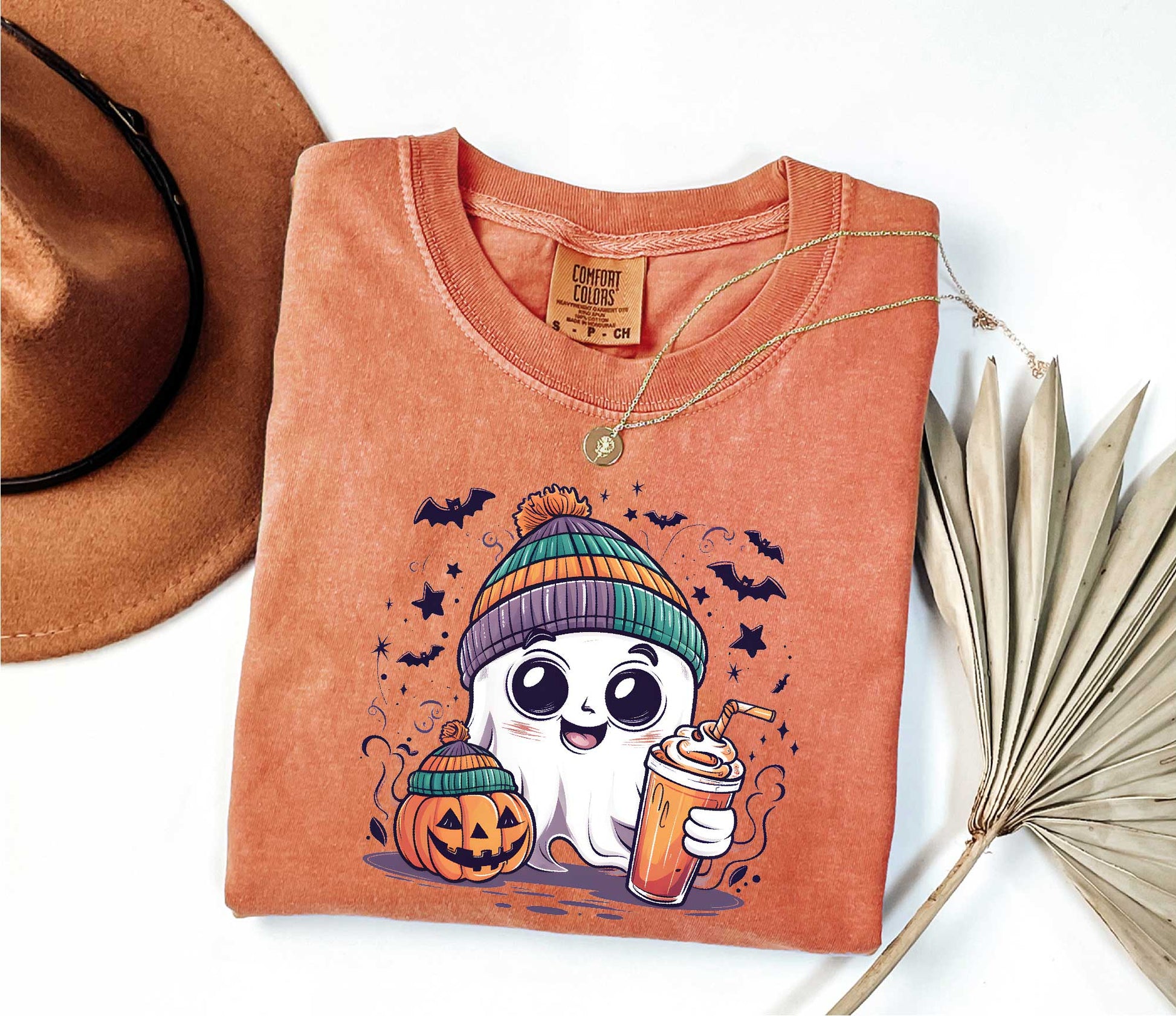 Halloween Ghost Comfort Colors Shirt, Cute Ghost Shirt