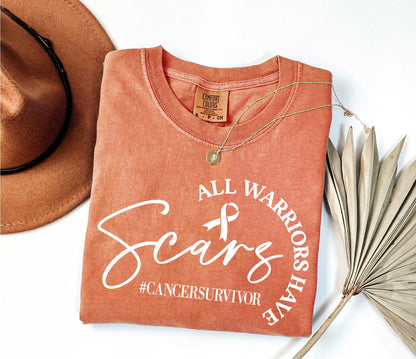 All Warriors Have Scars Shirt, Breast Cancer Survivor Shirt