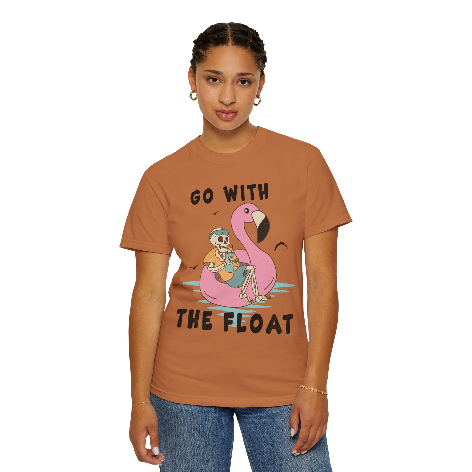 Comfort Colors Funny Skeleton Go With The Float Shirt