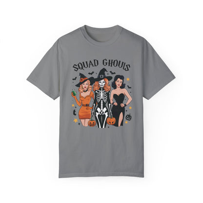 Squad Ghouls Shirt Retro Halloween Comfort Color Tee Grey