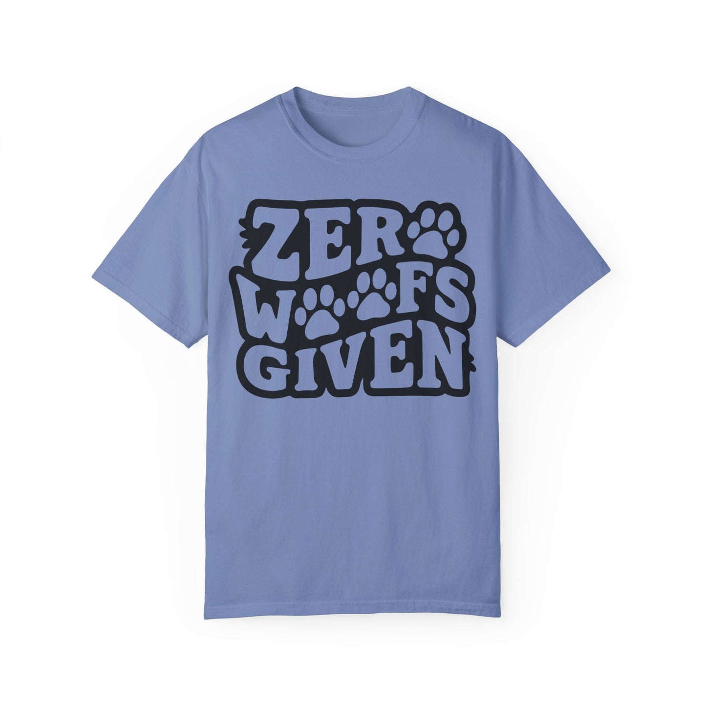 Funny Dog Shirt - Zero Woofs Given T shirt Washed Denim