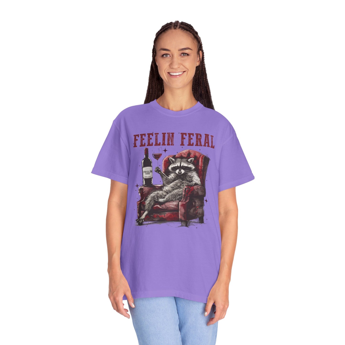 Feelin Feral Funny Raccoon Shirt - Comfort Colors Graphic Tee