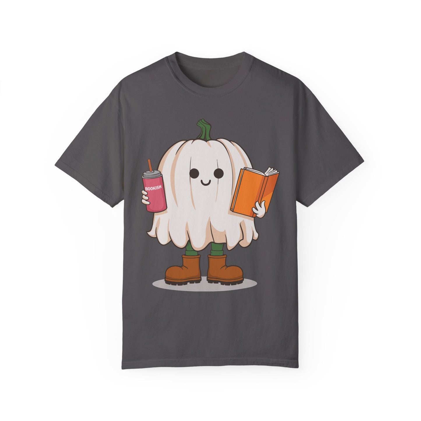 Ghost Reading Books Shirt - Bookish Halloween Shirt Graphite