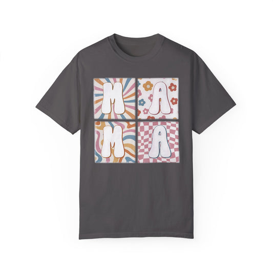 Mama Comfort Colors Shirt - Wildflowers Mama T Shirt Graphite