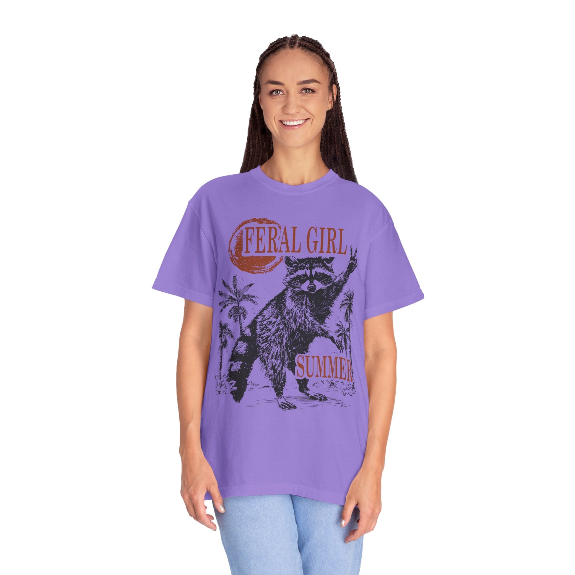 Feral Girl Summer Raccoon Shirt