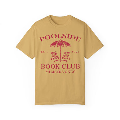 Poolside Book Club Est 2024 Member Only Tee - Bookish Summer Shirt Mustard