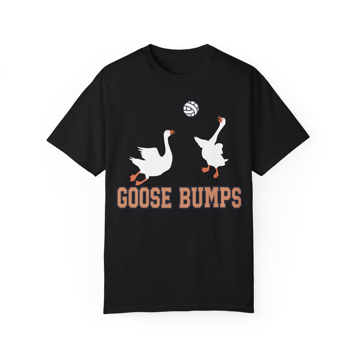 Get Quirky with Our Funny Goose Bumps Geese Volleyball Shirt Black