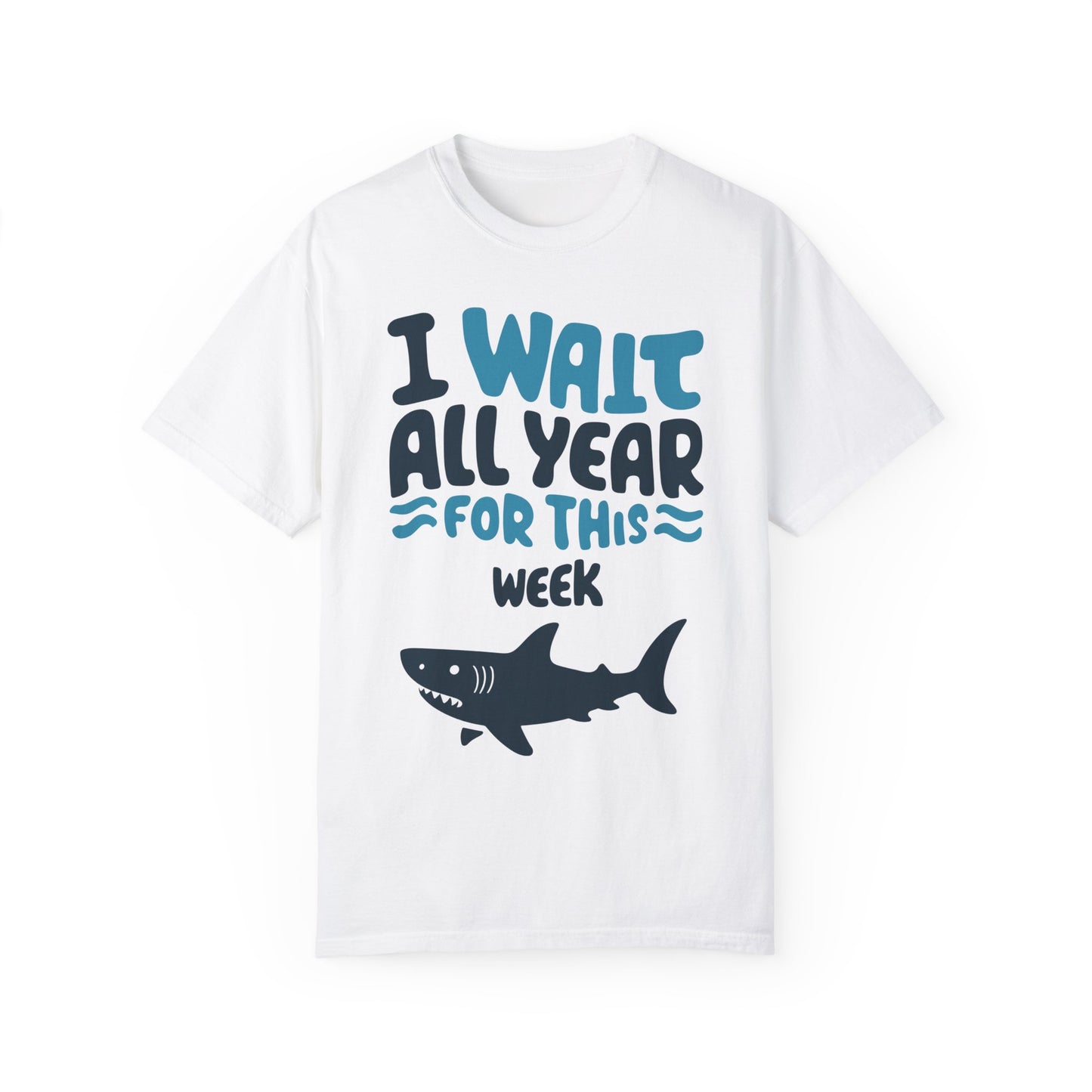 I Wait All Year For This Week Funny Shark T shirt White