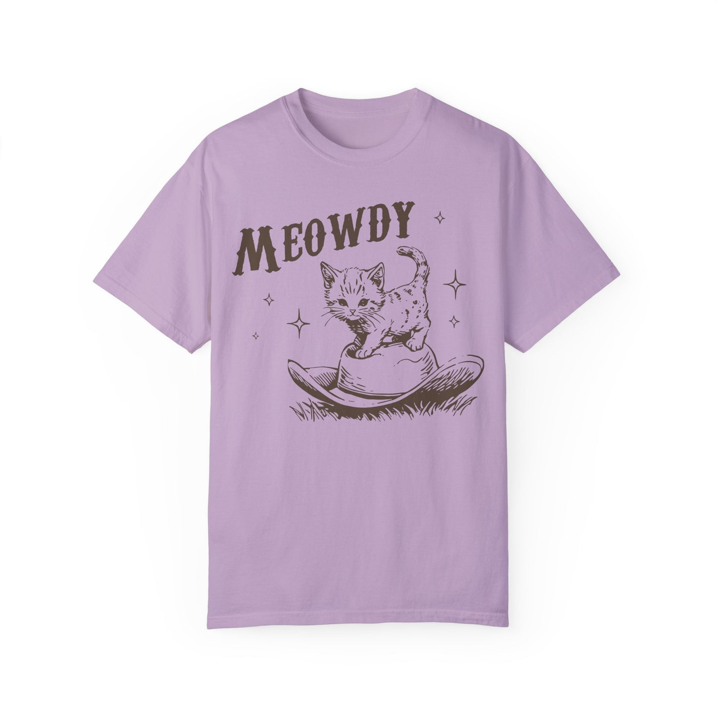 Meowdy Cute Kitten Cat Country Western Vintage T-Shirt, Retro 90s Cowgirl Rodeo Life Shirt Orchid