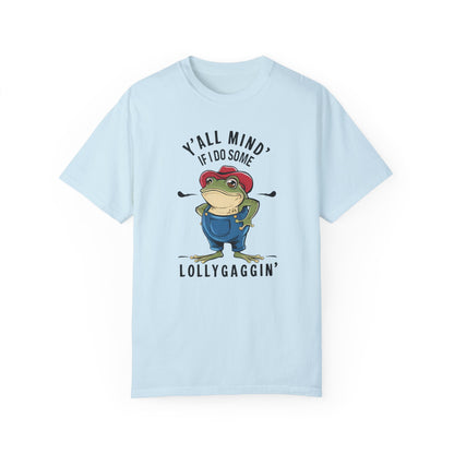 Y'all Mind If I Do Some Lollygagging Funny Frog Tshirt Chambray