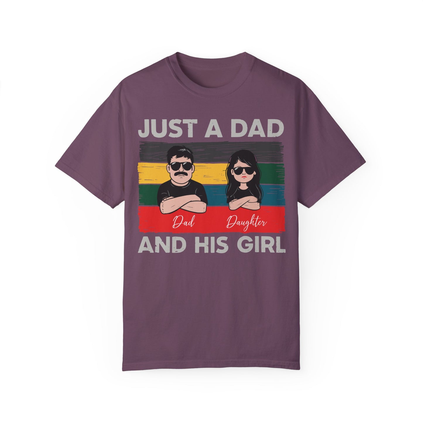 Vintage Fathers Day Just A Dad And His Girl Shirt | Father Daughter Gift Berry